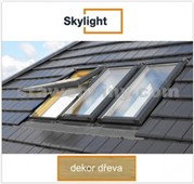 DOBROPLAST - SKYLIGHT PREMIUM plastové střešní okno PVC dezén dřeva 7/16 - 78/160cm